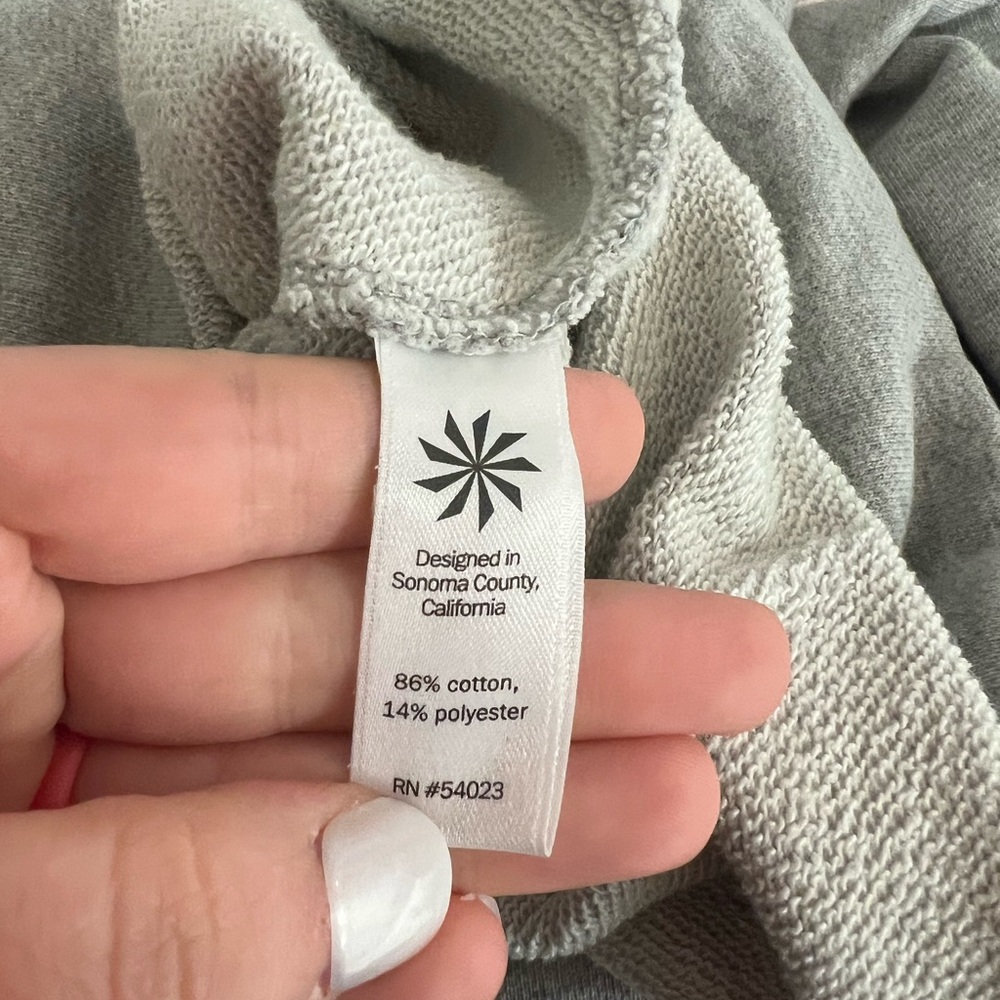 Athleta Cozy Gray Sweatshirt with Side Zipper - Picture 3 of 9